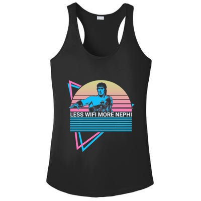 Mormon Lds Missionary Less Wifi More Nephi Ladies PosiCharge Competitor Racerback Tank