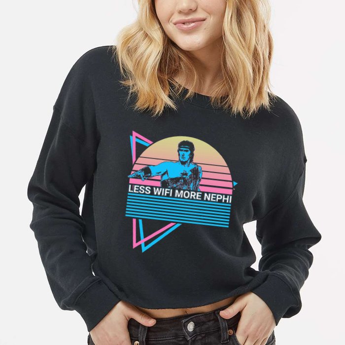 Mormon Lds Missionary Less Wifi More Nephi Cropped Pullover Crew