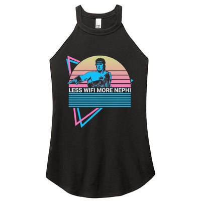 Mormon Lds Missionary Less Wifi More Nephi Women's Perfect Tri Rocker Tank