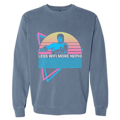 Mormon Lds Missionary Less Wifi More Nephi Garment-Dyed Sweatshirt