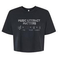 Music Literacy Matters I Like To Eat Puppies Bella+Canvas Jersey Crop Tee