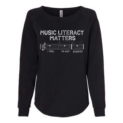 Music Literacy Matters I Like To Eat Puppies Womens California Wash Sweatshirt