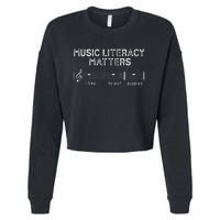 Music Literacy Matters I Like To Eat Puppies Cropped Pullover Crew