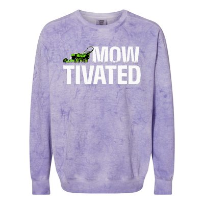 Mowtivated Lawn Mower Landscaping Gardener Colorblast Crewneck Sweatshirt