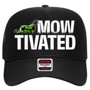 Mowtivated Lawn Mower Landscaping Gardener High Crown Mesh Back Trucker Hat