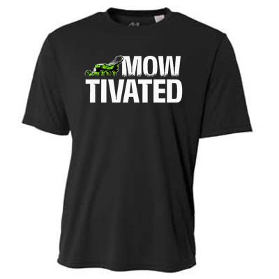 Mowtivated Lawn Mower Landscaping Gardener Cooling Performance Crew T-Shirt