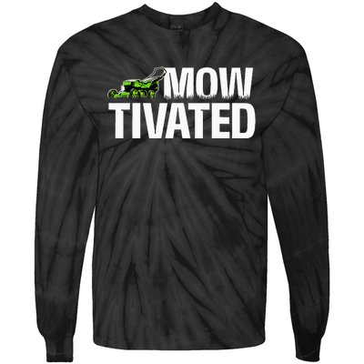 Mowtivated Lawn Mower Landscaping Gardener Tie-Dye Long Sleeve Shirt