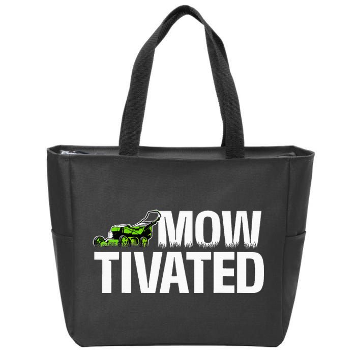 Mowtivated Lawn Mower Landscaping Gardener Zip Tote Bag