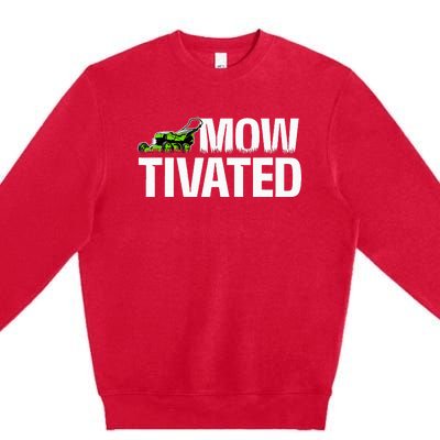 Mowtivated Lawn Mower Landscaping Gardener Premium Crewneck Sweatshirt