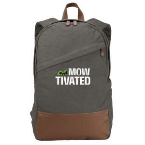 Mowtivated Lawn Mower Landscaping Gardener Cotton Canvas Backpack