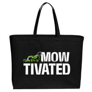 Mowtivated Lawn Mower Landscaping Gardener Cotton Canvas Jumbo Tote