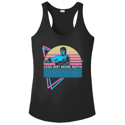 Mormon Lds Missionary Less Wifi More Nephi Ladies PosiCharge Competitor Racerback Tank