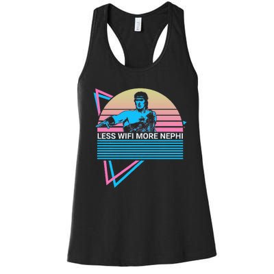 Mormon Lds Missionary Less Wifi More Nephi Women's Racerback Tank