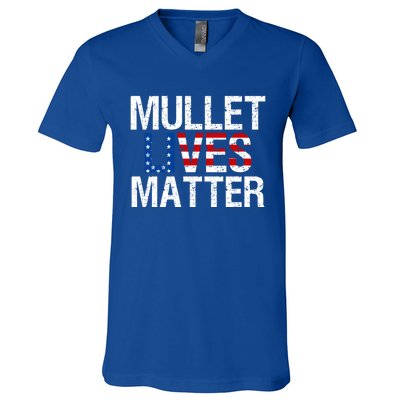 Mullet Lives Matter Gift Funny Hairstyle Gift Meaningful Gift V-Neck T-Shirt