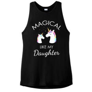 Magical Like My Daughter Awesome Unicorn Ladies PosiCharge Tri-Blend Wicking Tank