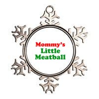 Mommys Little Meatball Funny Italian Joke Metallic Star Ornament