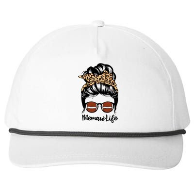 Memaw Life Messy Bun Hair Funny Football Memaw Cute Gift Snapback Five-Panel Rope Hat