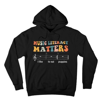 Music Literacy Matters I Like To Eat Puppies Hoodie