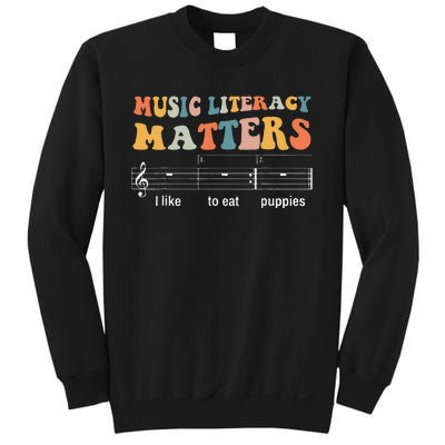 Music Literacy Matters I Like To Eat Puppies Sweatshirt