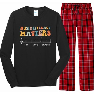 Music Literacy Matters I Like To Eat Puppies Long Sleeve Pajama Set