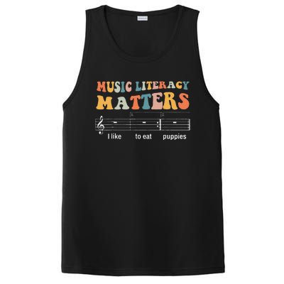 Music Literacy Matters I Like To Eat Puppies PosiCharge Competitor Tank