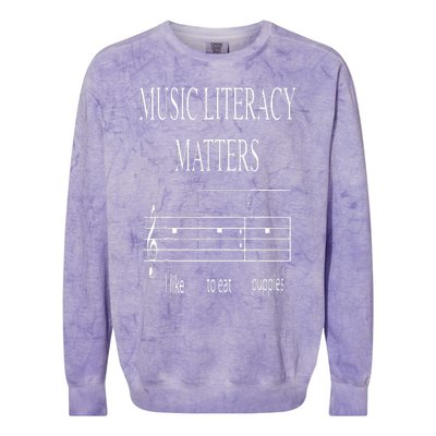 Music Literacy Matters Funny Joke Read Repeat Music Teachers Colorblast Crewneck Sweatshirt