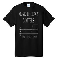 Music Literacy Matters Funny Joke Read Repeat Music Teachers Tall T-Shirt