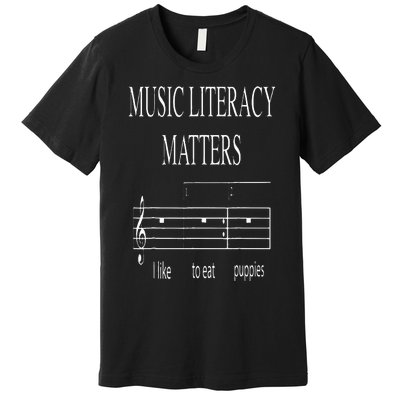 Music Literacy Matters Funny Joke Read Repeat Music Teachers Premium T-Shirt