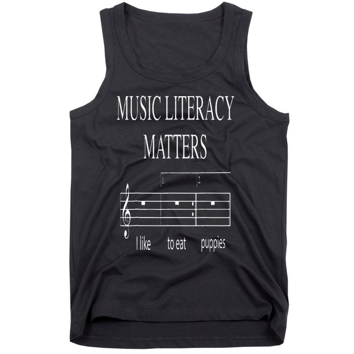 Music Literacy Matters Funny Joke Read Repeat Music Teachers Tank Top