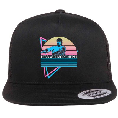Mormon Lds Missionary Less Wifi More Nephi Flat Bill Trucker Hat