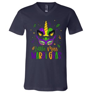 Mardigras Little Miss Mardi Gras V-Neck T-Shirt