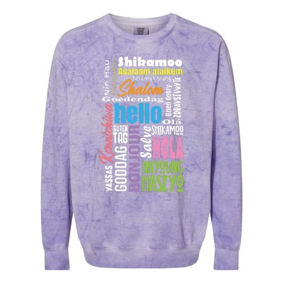 Multiple Language Multilingual Linguist Linguistics Polyglot Colorblast Crewneck Sweatshirt