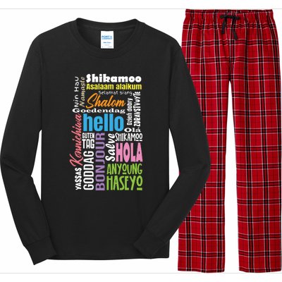 Multiple Language Multilingual Linguist Linguistics Polyglot Long Sleeve Pajama Set