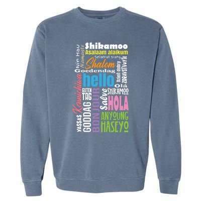 Multiple Language Multilingual Linguist Linguistics Polyglot Garment-Dyed Sweatshirt