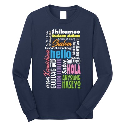 Multiple Language Multilingual Linguist Linguistics Polyglot Long Sleeve Shirt