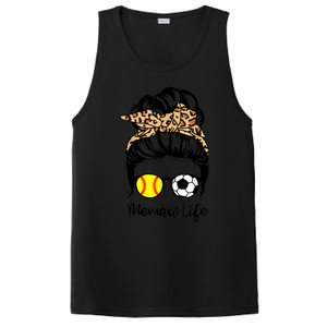 Memaw Life Messy Bun Hair Soccer Softball Memaw Gift PosiCharge Competitor Tank