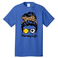 Memaw Life Messy Bun Hair Soccer Softball Memaw Gift Tall T-Shirt