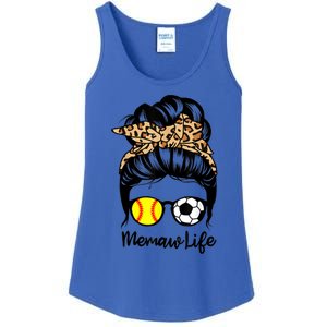 Memaw Life Messy Bun Hair Soccer Softball Memaw Gift Ladies Essential Tank