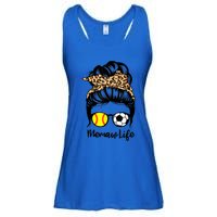 Memaw Life Messy Bun Hair Soccer Softball Memaw Gift Ladies Essential Flowy Tank