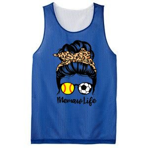 Memaw Life Messy Bun Hair Soccer Softball Memaw Gift Mesh Reversible Basketball Jersey Tank