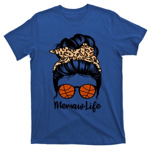 Memaw Life Messy Bun Hair Funny Basketball Memaw Gift T-Shirt