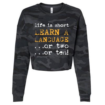 Multiple Language Multilingual Linguist Linguistics Polyglot Cropped Pullover Crew