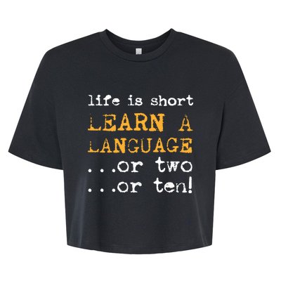 Multiple Language Multilingual Linguist Linguistics Polyglot Bella+Canvas Jersey Crop Tee