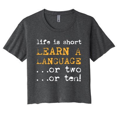 Multiple Language Multilingual Linguist Linguistics Polyglot Women's Crop Top Tee