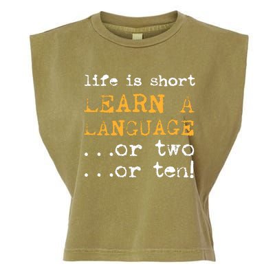 Multiple Language Multilingual Linguist Linguistics Polyglot Garment-Dyed Women's Muscle Tee