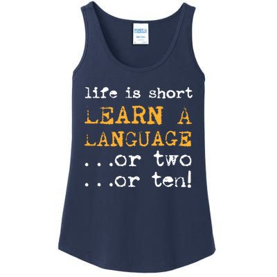 Multiple Language Multilingual Linguist Linguistics Polyglot Ladies Essential Tank