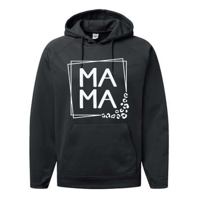 Mama , Leopard Mom Mother's Day Performance Fleece Hoodie