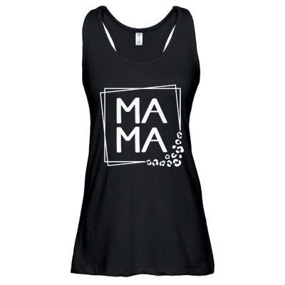 Mama , Leopard Mom Mother's Day Ladies Essential Flowy Tank