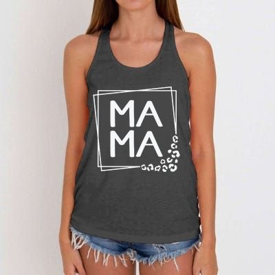 Mama , Leopard Mom Mother's Day Women's Knotted Racerback Tank