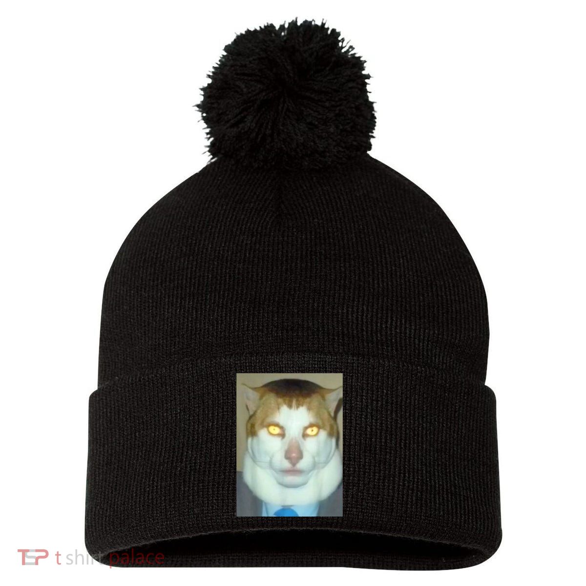 Monday Left Me Broken Cat Pom Pom 12in Knit Beanie